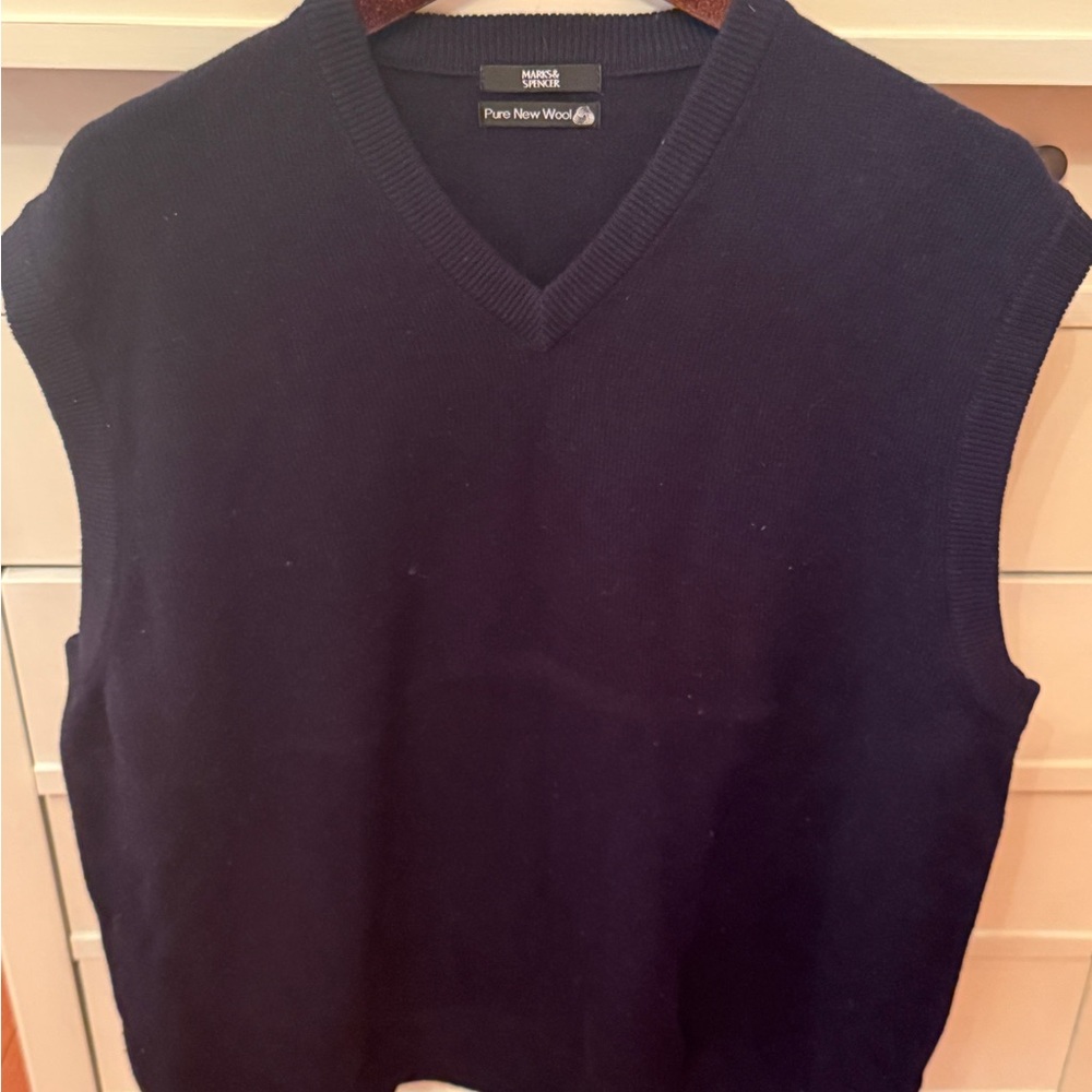Sweater Vest Marks and Spencer Navy V-Neck Sweater Vest